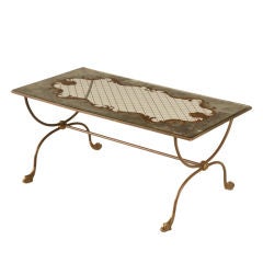 French 1940's Eglomise Cocktail or Coffee Table w/Fish Feet 3