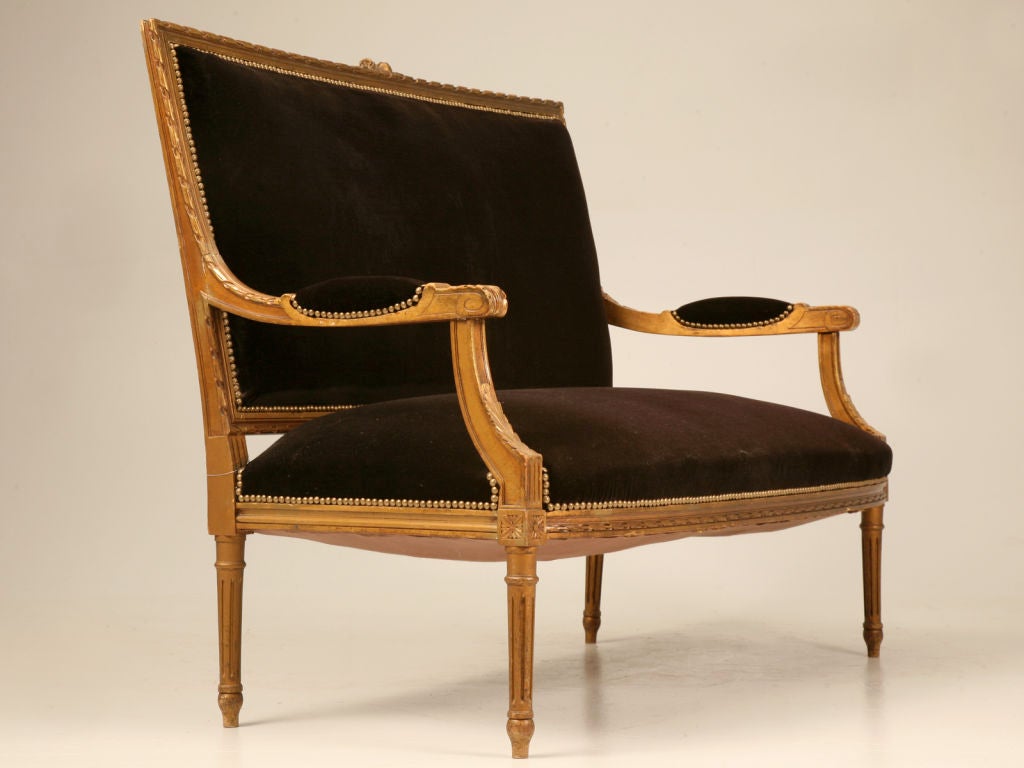 Resonating elegance, charm and character, this phenomenal settee offers it all. Finely carved with intricate details, the gilt finish highlights this two seat settee with a restrained and ultimately refined style. Perfect in any room of the home,