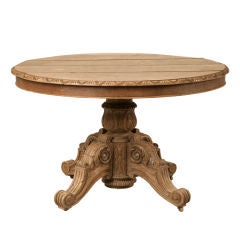 Classic Antique French Weathered Oak Center Hall/Breakfast Table