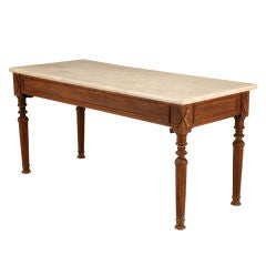 Exquisite Antique French Directoire Style Butcher's Table w/Marble