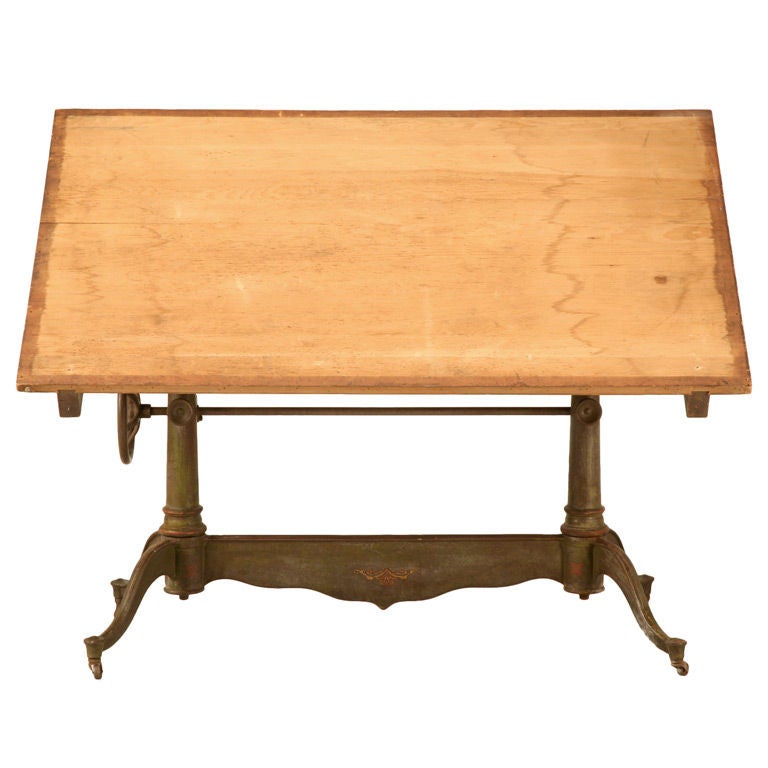 Original Antique American Iron Columbia Drafting/Drawing Table