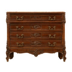 Exquisite Antique French Rococo Gentleman's Chest w/Marble