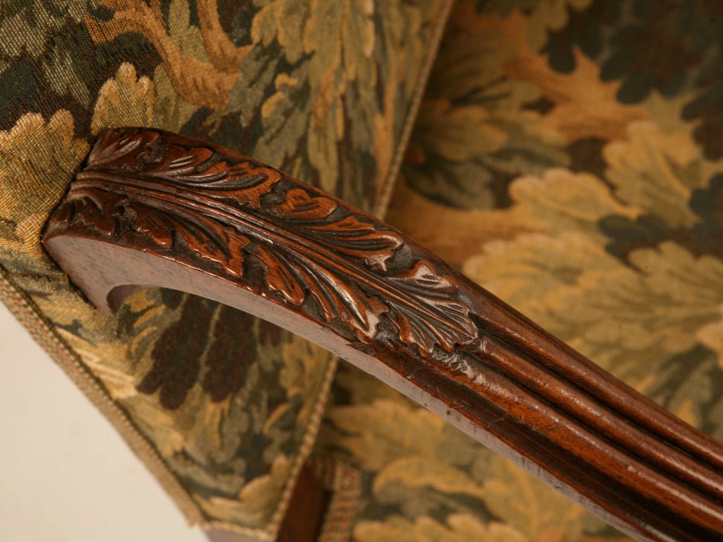 Original Pair of Antique French Carved Walnut Throne Chairs