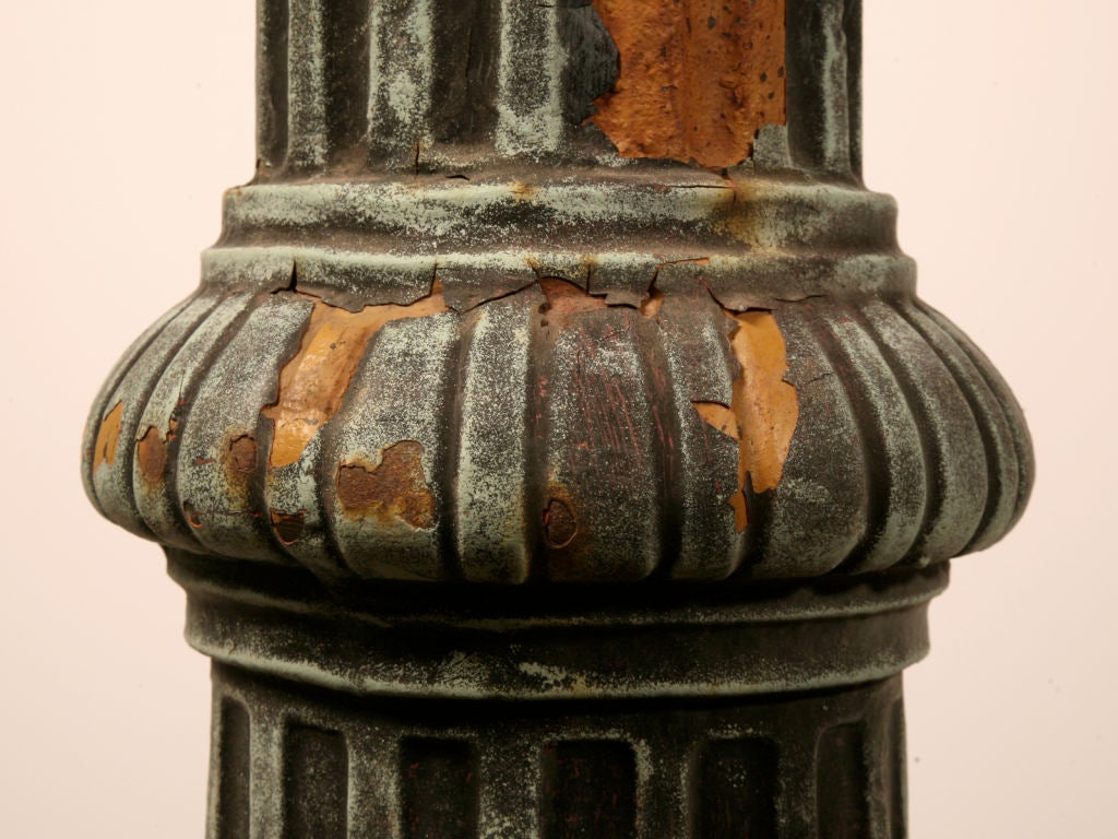 American 1 of 3--Original 14' Antiq. Cast Iron Street Lamps w/Copper Tops