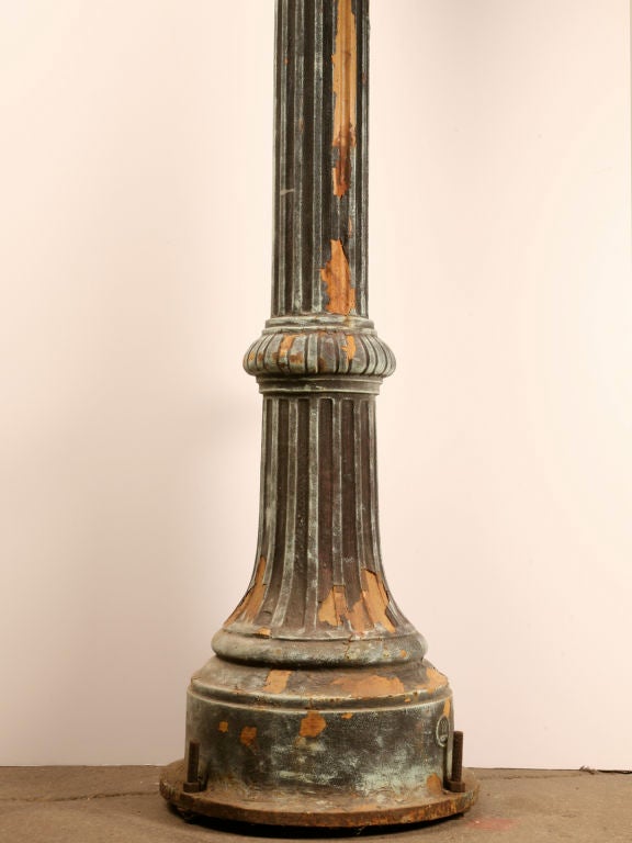 20th Century 1 of 3--Original 14' Antiq. Cast Iron Street Lamps w/Copper Tops