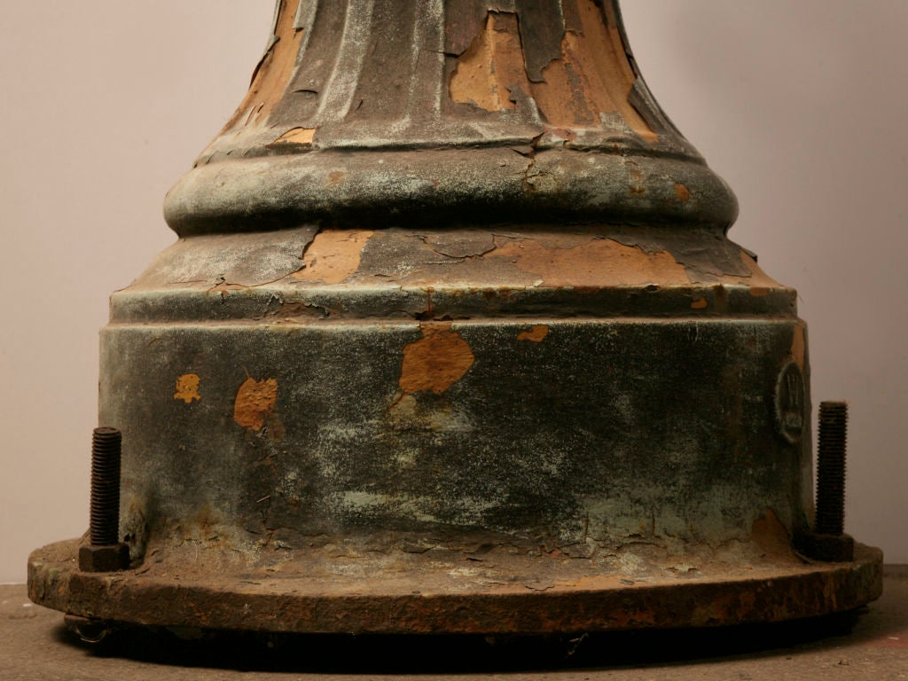 1 of 3--Original 14' Antiq. Cast Iron Street Lamps w/Copper Tops 3