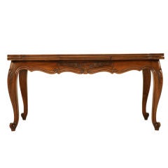 Spectacular Large Vintage French Louis XV Walnut Draw-Leaf Table