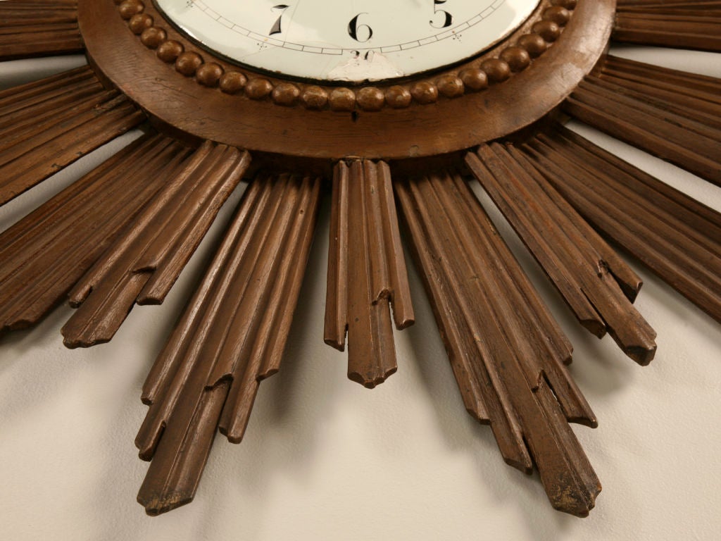 French Sunburst Clock with Porcelain Face 1