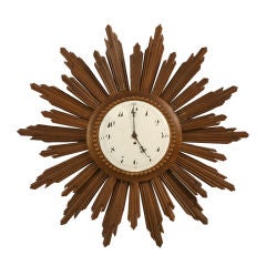 French Sunburst Clock with Porcelain Face 1