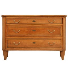 Fine Antique French Directoire Cherry & Walnut 3 Drawer Commode 6