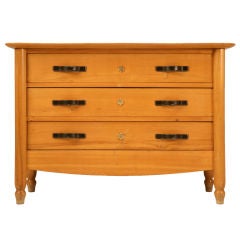Vintage French Jacques Adnet Mid-Century Commode with Leather Pulls & Stars