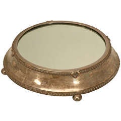 Large Antique English Silver Plated Mirror Plateau by Fenton Bros. Ltd 11