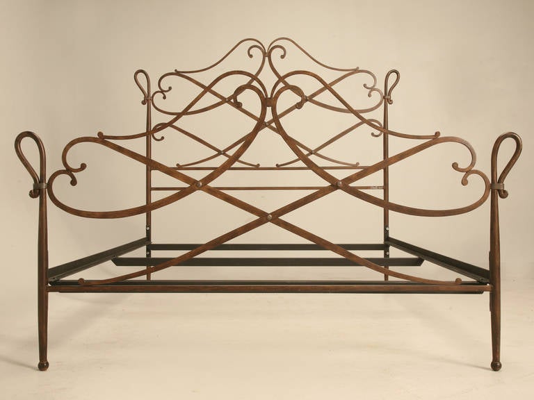 Vintage Queen Size, Iron Bed in a Gilbert Poillerat Style 1