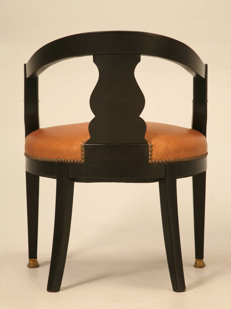 French Egyptian Revival Ebonized Desk Chair, circa 1890  6