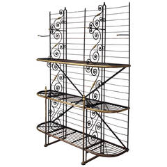 Antique porte-boulanger français de Paris avec accessoires en laiton