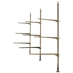 Used French Adjustable Nickel Shelving Store Display, circa 1900