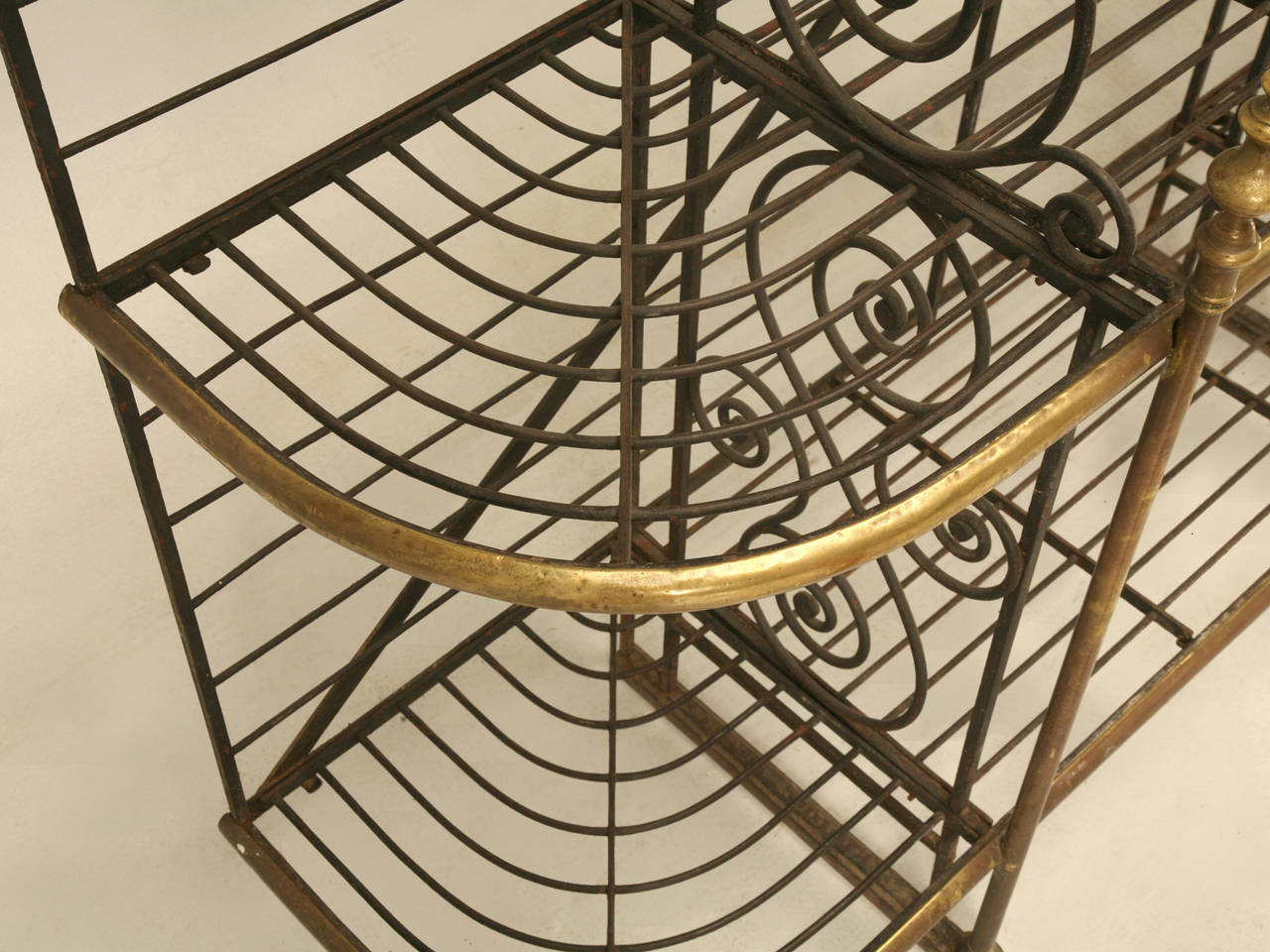 Early 20th Century Antique French Baker's Rack from Paris with Brass Fittings