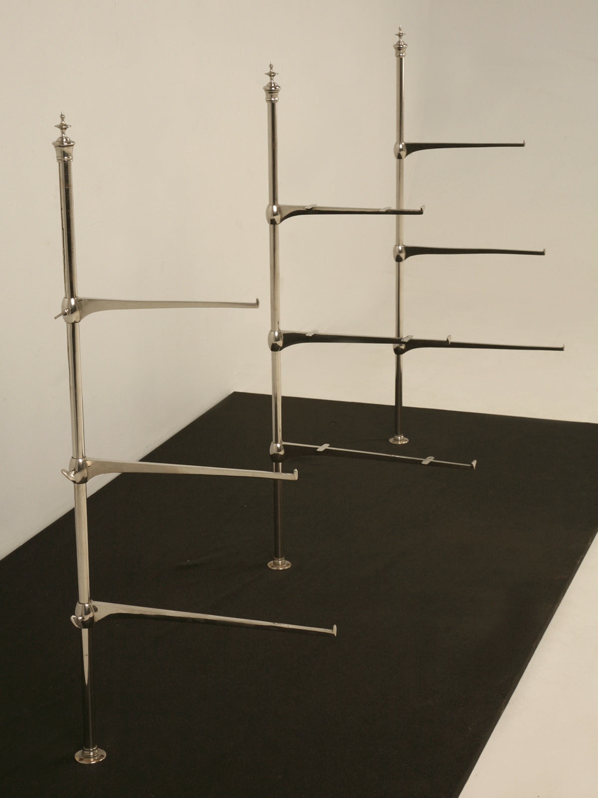 French Adjustable Nickel Shelving Store Display, circa 1900
