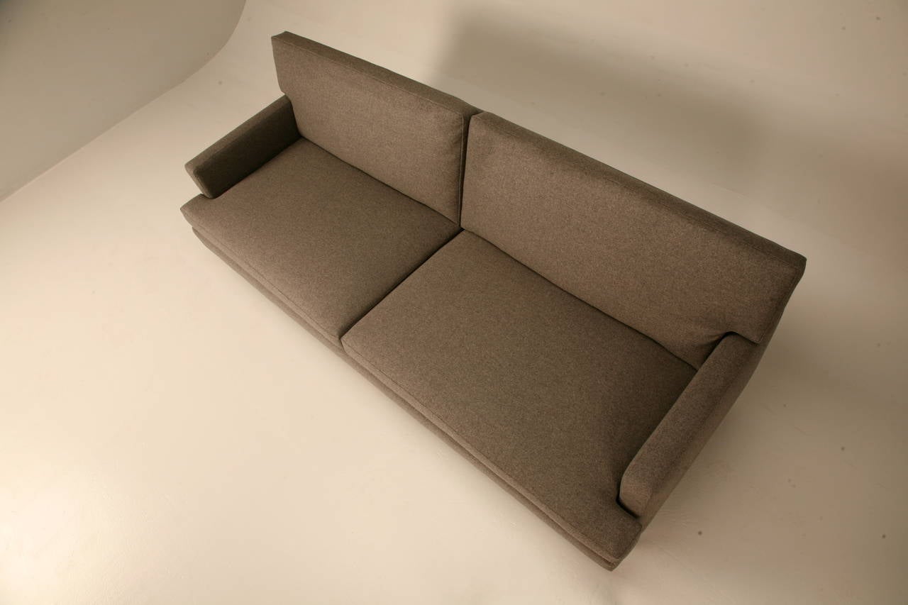 Hand-Crafted Sofa Hand-Made in Chicago in Any Dimension with Brass Feet Priced Without Fabric For Sale