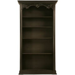 Stellar Ebonized Antique French Louis XV Bookcase w/Adj. Shelves 4