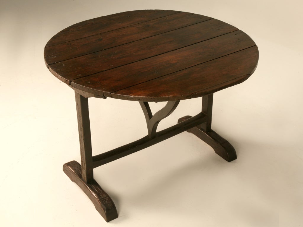 Rustic Original Antique French Tilt-Top Wine/Games Table 4