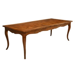 Antique Drop Dead Gorgeous Solid French Figured Walnut Dining Table