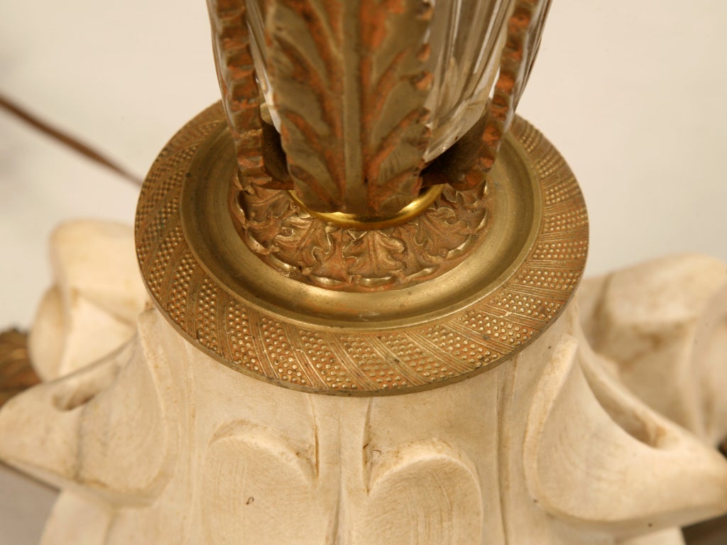 Hand-Crafted Exquisite Vintage French Crystal, Bronze and Marble Table Lamp Beautiful Quality