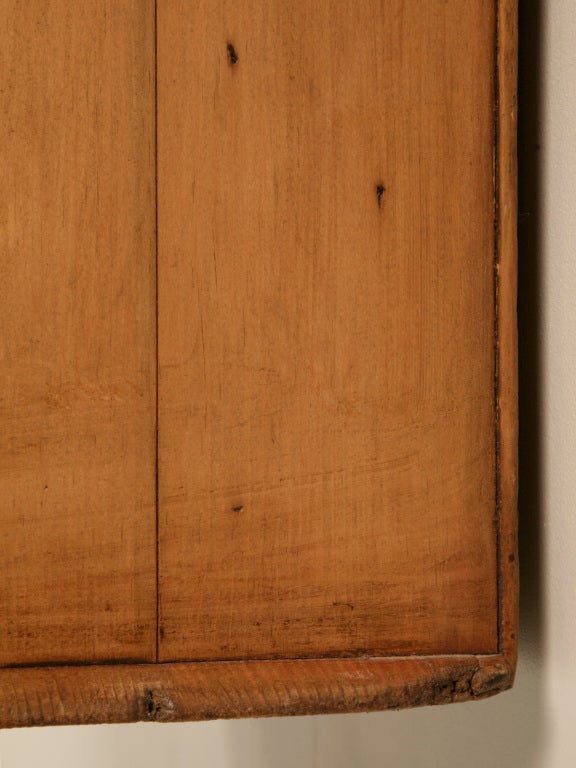 Striking Original Antique English Pine Hanging Cupboard w/Glass 4