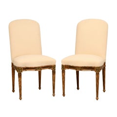 Pair of Vintage French Louis XVI Style Side Chairs