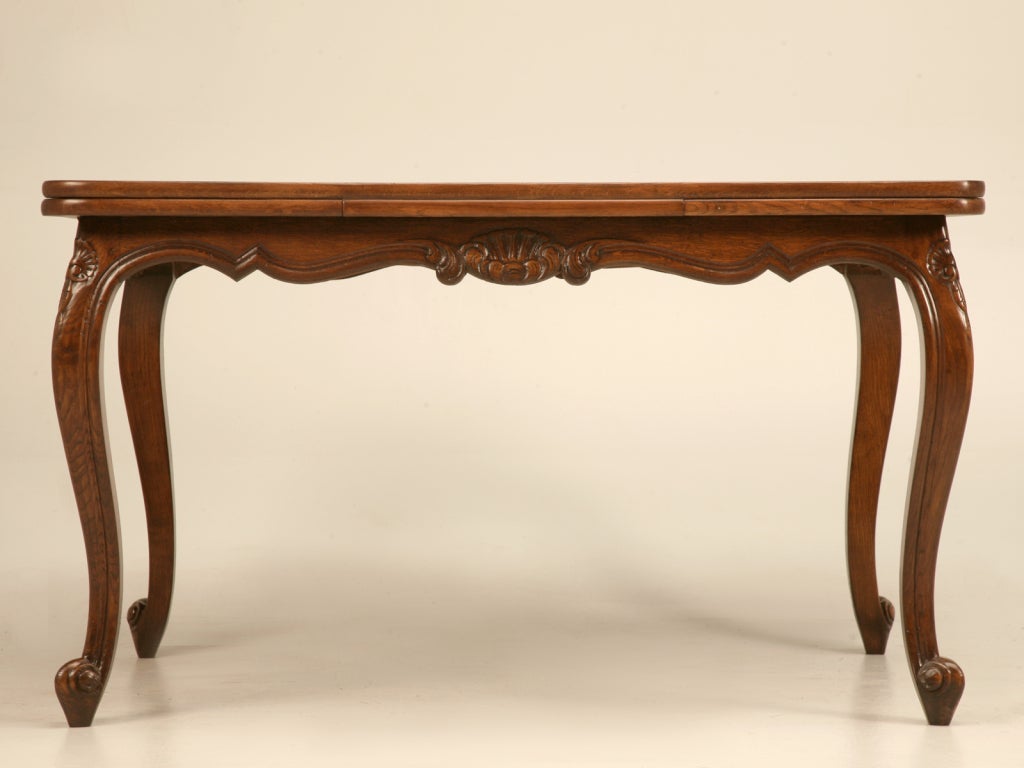 French Oak Louis XV Style Draw-Leaf Dining Table 1