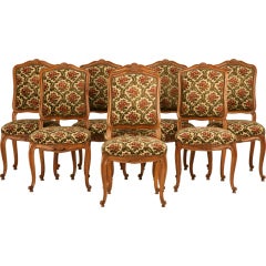 Killer Set of 6 Vintage French Louis XV Style Dining Side Chairs