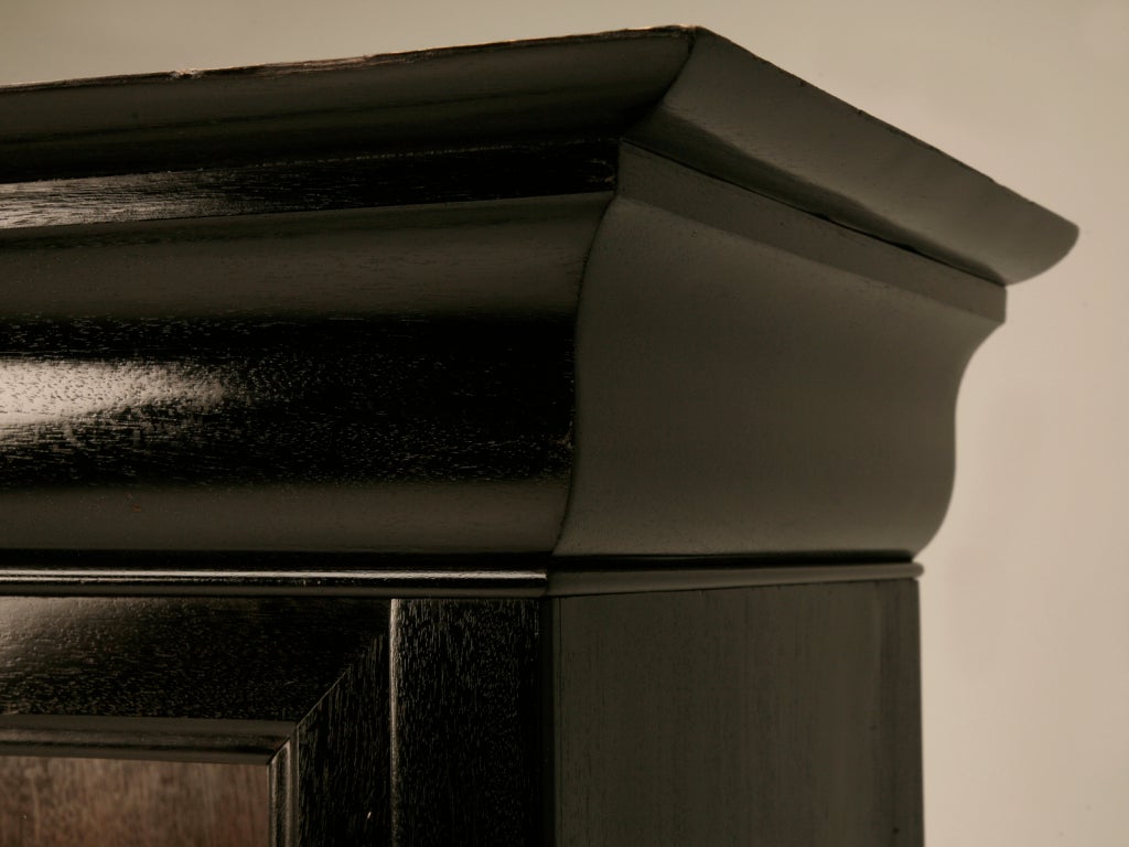Ebonized Petite Antique French Louis Philippe Bibliotheque/Cabinet In Good Condition In Chicago, IL
