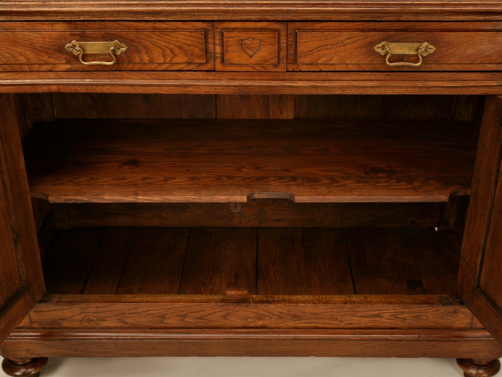 Shallow Antique French Henri II 2 over 2 Carved Buffet/Sideboard 1