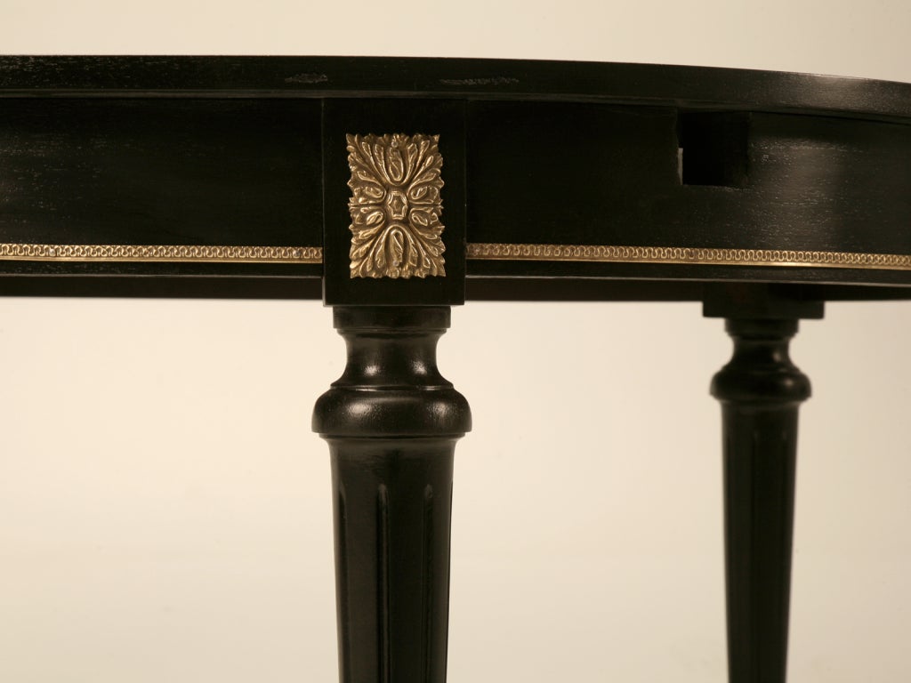 Ebonized Vintage French Louis XVI Oval Extending Dining Table 1