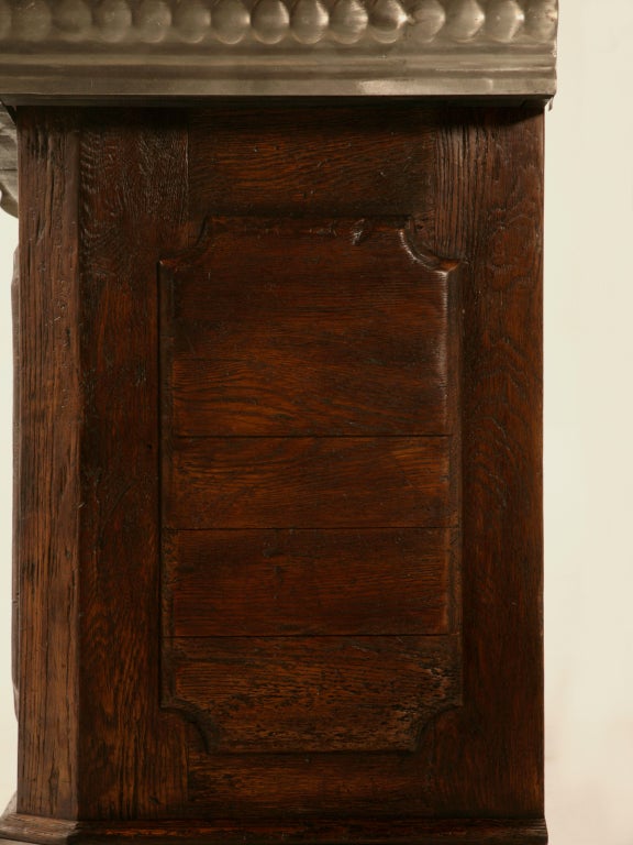 Authentic French Solid White Oak & Hand-Formed Pewter Bar 6
