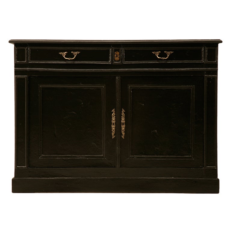 Antique French 2 over 2 Buffet/Sink Base w/Thick Layered Paint