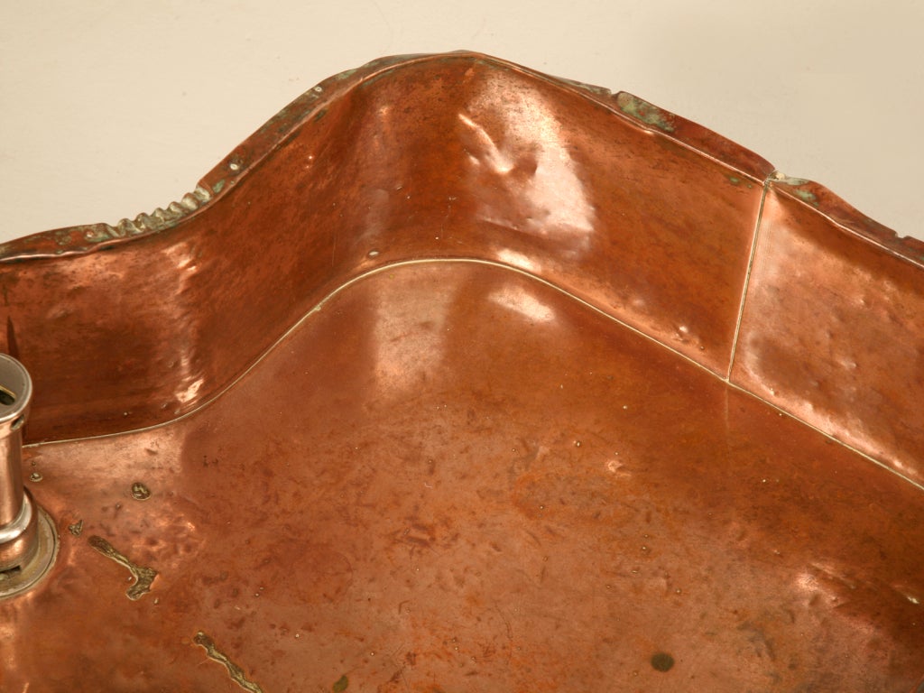 c.1890 Antique American Copper Bar, Butler's or Bathroom Sink 1