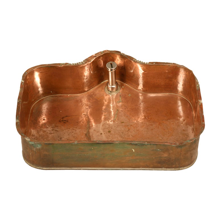 c.1890 Antique American Copper Bar, Butler's or Bathroom Sink