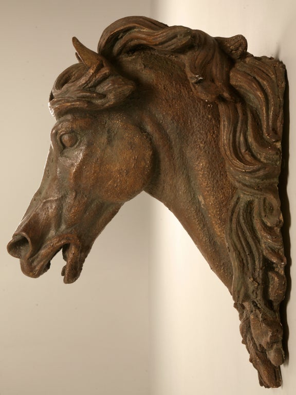 Exquisite Casting of an Original Antique French Horse Trophy