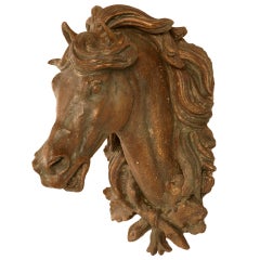 Exquisite Casting of an Original Vintage French Horse Trophy