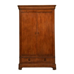 Outstanding Antique French Elm Wood Louis Philippe Armoire