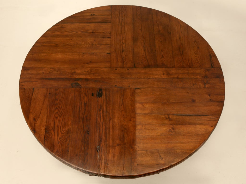 Amazing 18th C. Italian Tuscan Region 67" Round Oak Dining Table