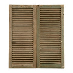 Great Pair of Antique English Original Paint Window Shutters 8