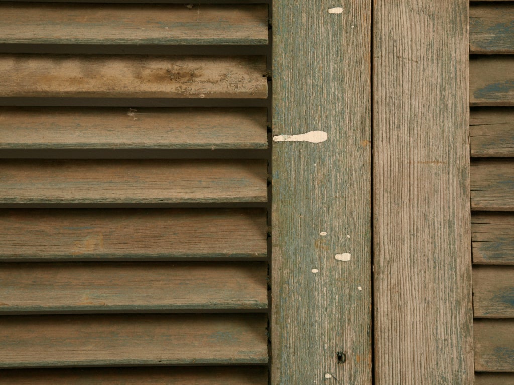 Great Pair of Antique English Original Paint Window Shutters 1