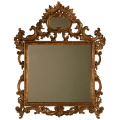 Ornate 18th Century Italian Baroque "Cameo" Mirror with Original Gilding 11