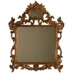 Ornate 18th Century Italian Baroque "Cameo" Mirror with Original Gilding