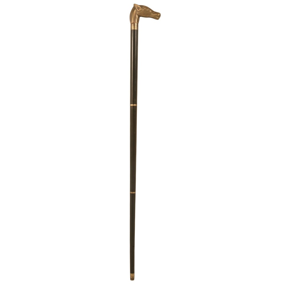 Französischer Gentleman's Walking Stick für Herren mit Pferdegriff und Flask