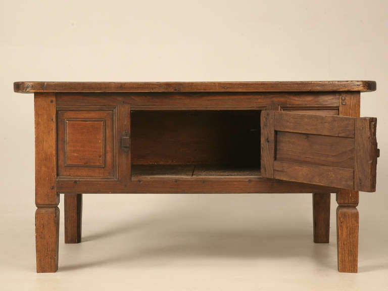 Primitive c.1800 Austrian Oak and Walnut Food Safe/Coffee Table w
