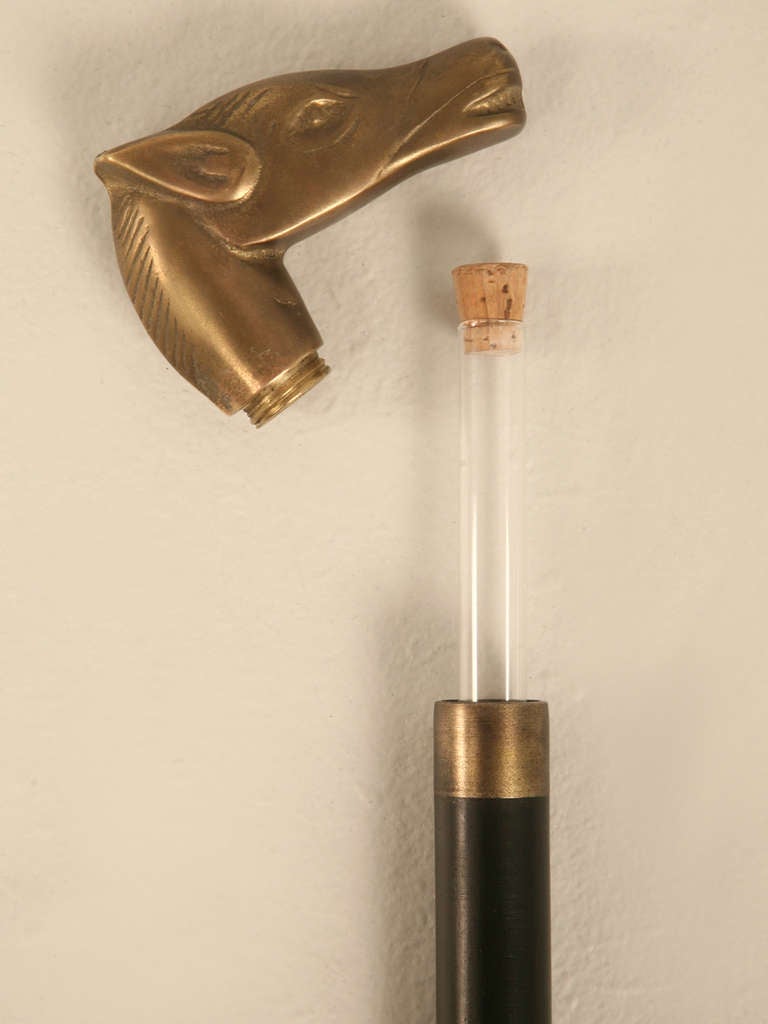 Französischer Gentleman's Walking Stick für Herren mit Pferdegriff und Flask (Holz)