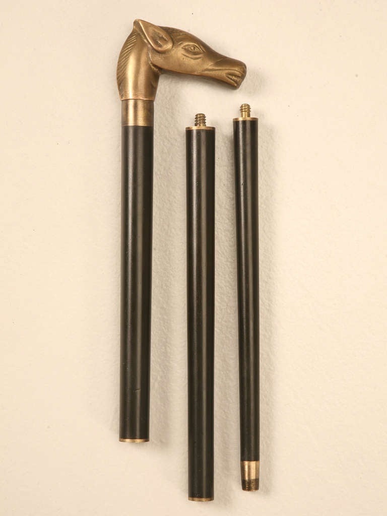 Französischer Gentleman's Walking Stick für Herren mit Pferdegriff und Flask 3